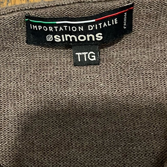 SIMONS Brown & Orange – Italian Extra Fine Merino Wool Sweater XXL - Picture 2 of 9